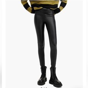 21 Saints Black Faux Leather Leggings – Size L